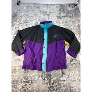 Vtg Rare 90s Y2K StreetwearSnap-on Tools Colorblock Windbreaker Jacket L USA